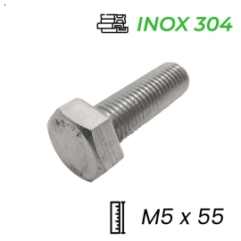 Bulong Inox 304 DIN933 M5x55