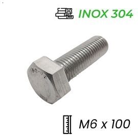 Bulong Inox 304 DIN933 M6x100