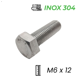 Bulong Inox 304 DIN933 M6x12