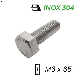 Bulong Inox 304 DIN933 M6x65