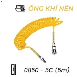 Dây Hơi Khí Nén UC Phi 8 Màu Vàng Có Khớp Nối OD8 x ID5 mm CDC UC 0850-5C (5m)