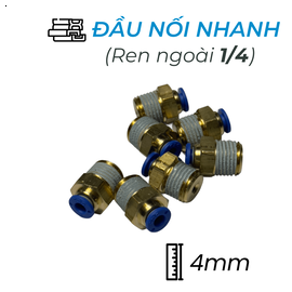 CDC MPC 0402 Đầu Nối Nhanh Khí Nén Ø4mm - Ren Ngoài 1/4" (Màu Xanh)