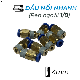 CDC MPC 0401 Đầu Nối Nhanh Khí Nén Ø4mm - Ren Ngoài 1/8" (Màu Xanh)