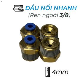 CDC MPC 0403 Đầu Nối Nhanh Khí Nén Ø4mm - Ren Ngoài 3/8" (Màu Xanh)