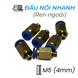 CDC MPC 04M5 Đầu Nối Nhanh Khí Nén Ø4mm - Ren Ngoài M5 (Màu Xanh)