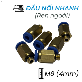 CDC MPC 04M6 Đầu Nối Nhanh Khí Nén Ø4mm - Ren Ngoài M6 (Màu Xanh)