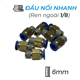 CDC MPC 0601 Đầu Nối Nhanh Khí Nén Ø6mm - Ren Ngoài 1/8" (Màu Xanh)